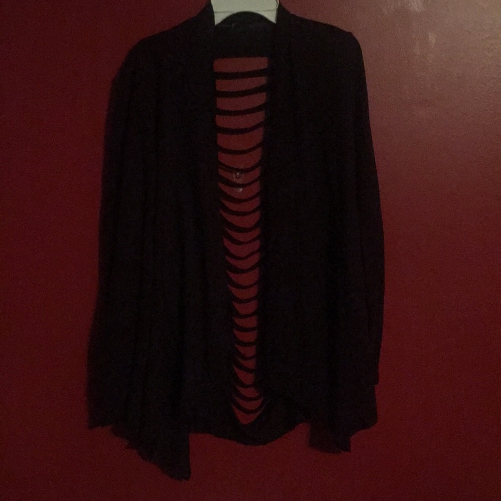 SOLD- Distressed light cardigan